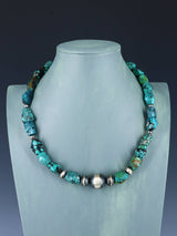 Native American Jewelry Single Strand Skyhorse Turquoise Necklace