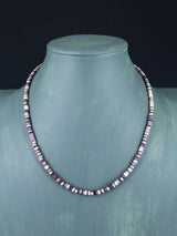Native American Wampum Shell and Sterling Silver Bead Necklace