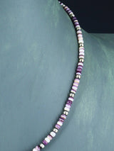 Native American Wampum Shell and Sterling Silver Bead Necklace