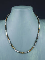 22" Native American Abalone and Sterling Silver Bead Necklace