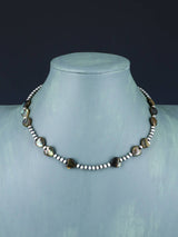 16" Native American Abalone Heart and Sterling Silver Bead Necklace