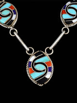 Ensemble de colliers papillons amérindiens en argent sterling avec incrustation Zuni