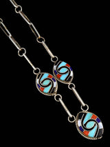 Ensemble de colliers papillons amérindiens en argent sterling avec incrustation Zuni
