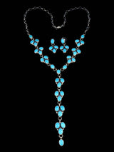 Native American Sleeping Beauty Turquoise Lariat Necklace Set