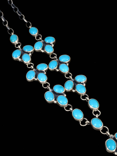 Native American Sleeping Beauty Turquoise Lariat Necklace Set