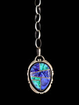 Collar en Y con incrustaciones de ópalo monarca de joyería nativa americana