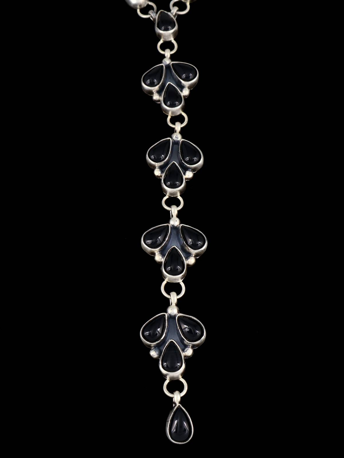 Native American Jewelry Black Onyx Lariat Necklace Set