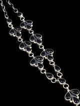 Native American Jewelry Black Onyx Lariat Necklace Set