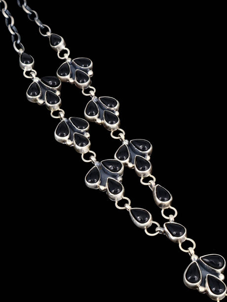 Native American Jewelry Black Onyx Lariat Necklace Set