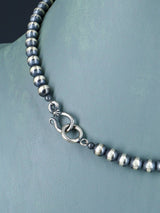 Native American Turquoise Nugget and Silver Bead Necklace