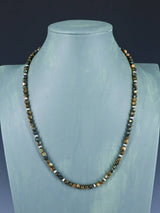 22" Native American Abalone and Sterling Silver Bead Necklace