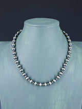 Collier de perles en argent sterling à brin unique de bijoux Navajo de 18 po