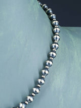 Collier de perles en argent sterling à brin unique de bijoux Navajo de 18 po