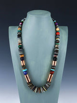 Copper and Multistone Beaded Single Strand Necklace