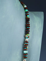 27" Navajo Single Strand Chrysoprase and Turquoise Necklace