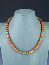 Copper and Multistone Beaded Single Strand Necklace