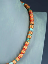 Copper and Multistone Beaded Single Strand Necklace