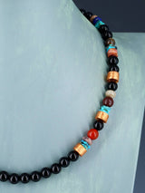 Copper and Multistone Beaded Single Strand Necklace