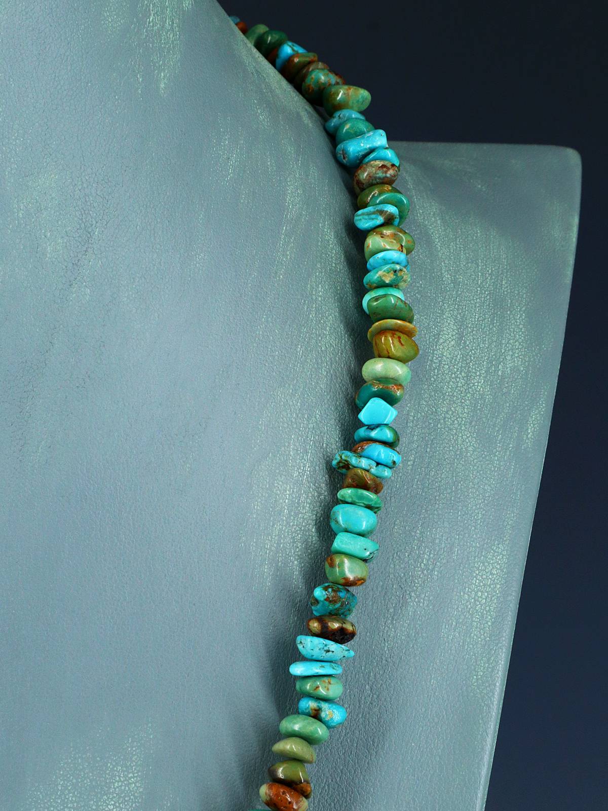 Native American Jewelry Single Strand Turquoise Nugget Necklace