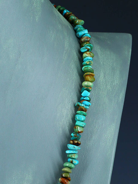 Native American Jewelry Single Strand Turquoise Nugget Necklace