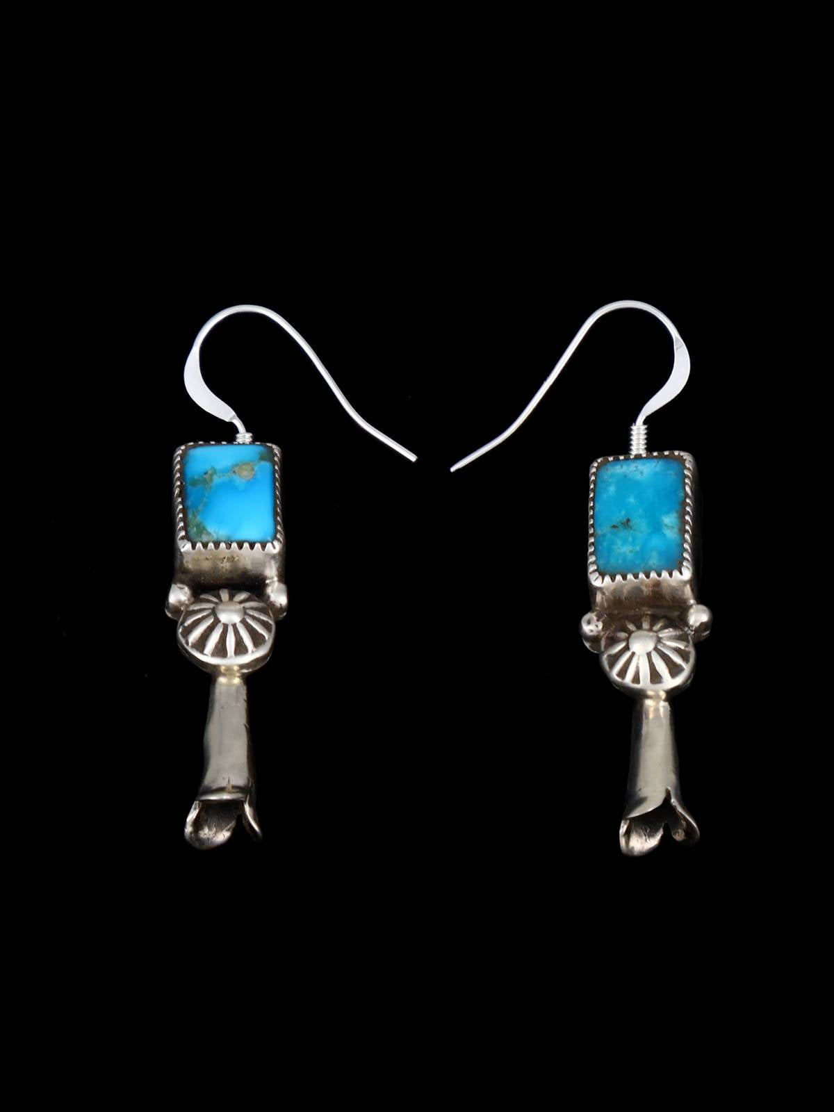 Native American Turquoise Sterling Silver Squash Blossom Necklace Set