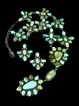 Native American Sterling Silver Sonoran Gold Turquoise Necklace Set