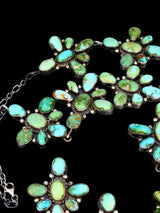 Native American Sterling Silver Sonoran Gold Turquoise Necklace Set