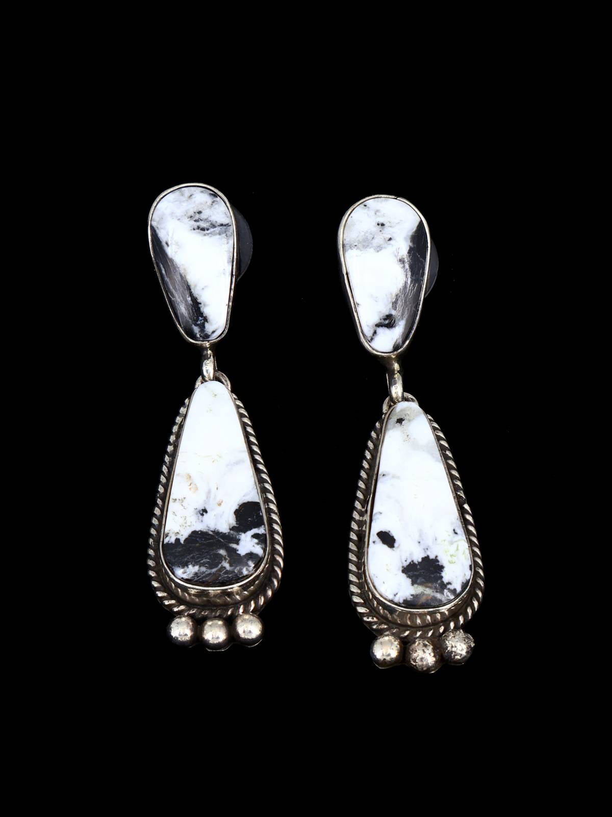 Conjunto de collar de flor de calabaza de plata de ley de búfalo blanco natural navajo