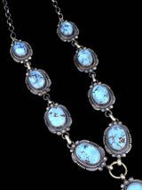 Natural Golden Hill Turquoise Sterling Silver Lariat Necklace Set