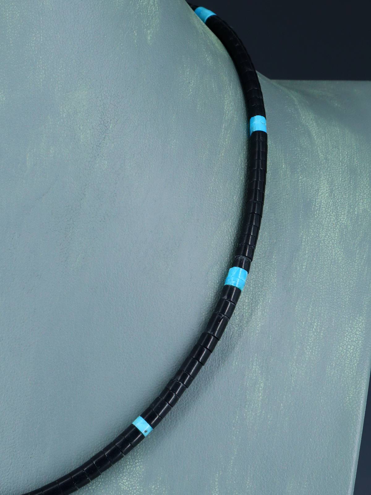 Native American Santo Domingo Black Jet Necklace