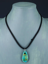 Turquoise Tear Drop Tab Choker Cord Necklace