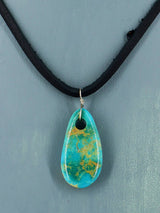 Turquoise Tear Drop Tab Choker Cord Necklace