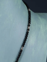 Native American Sterling Silver Black Onyx Beaded Necklace