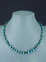 Collier amérindien turquoise et heishi à brin unique