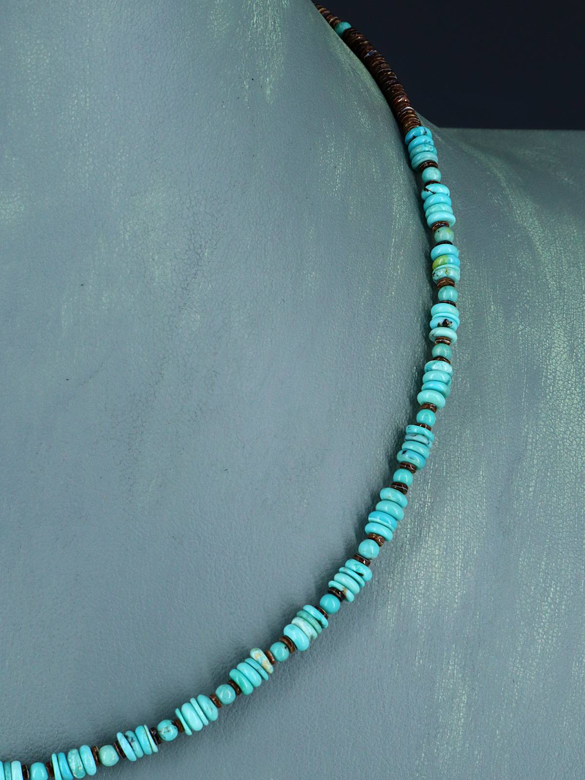 Native American Jewelry Turquoise and Heishi Necklace
