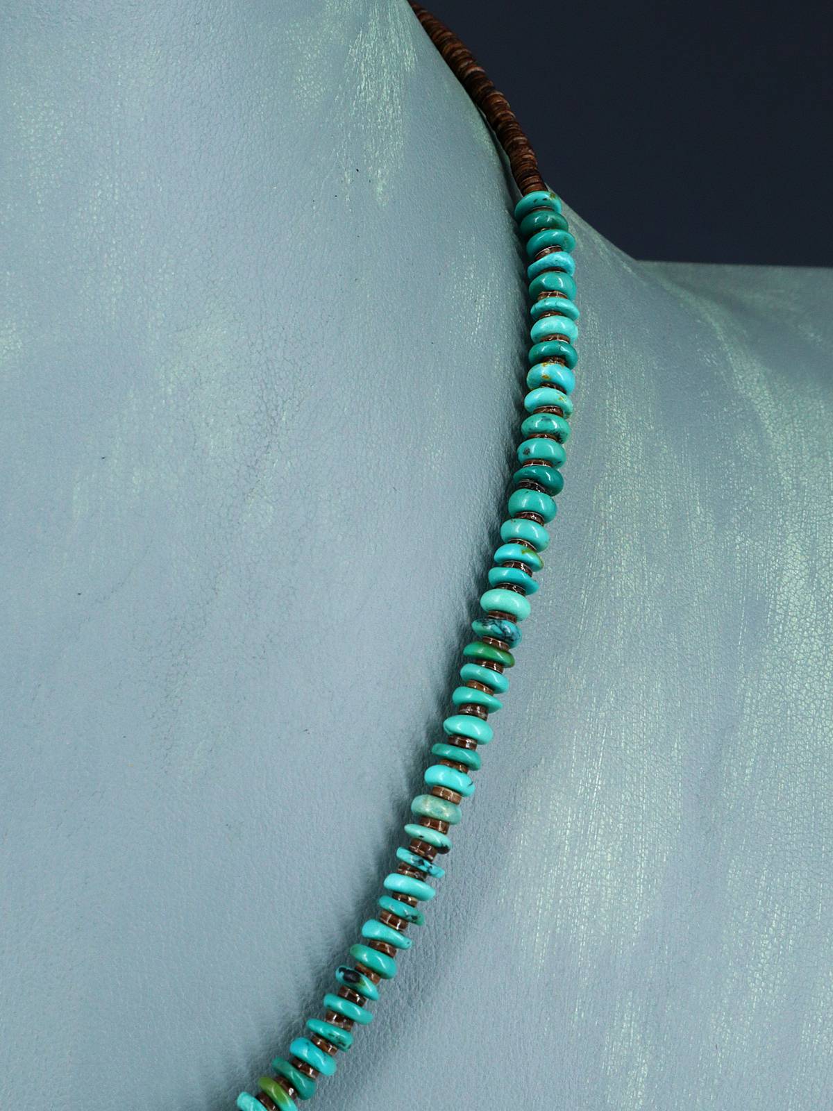 Native American Jewelry Turquoise and Heishi Necklace