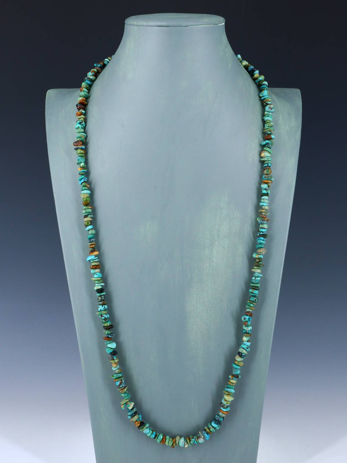 32" Native American Jewelry Single Strand Turquoise Necklace