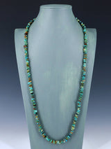 32" Native American Jewelry Single Strand Turquoise Necklace