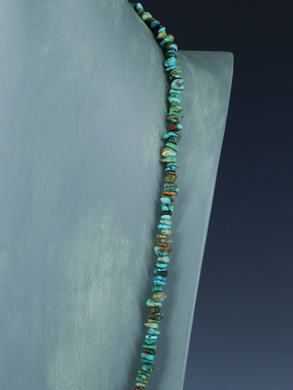 32" Native American Jewelry Single Strand Turquoise Necklace
