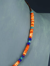 Bijoux amérindiens Collier simple brin d’huître épineuse et turquoise