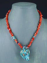 Native American Santo Domingo Spiny Oyster Mosaic Shell Necklace