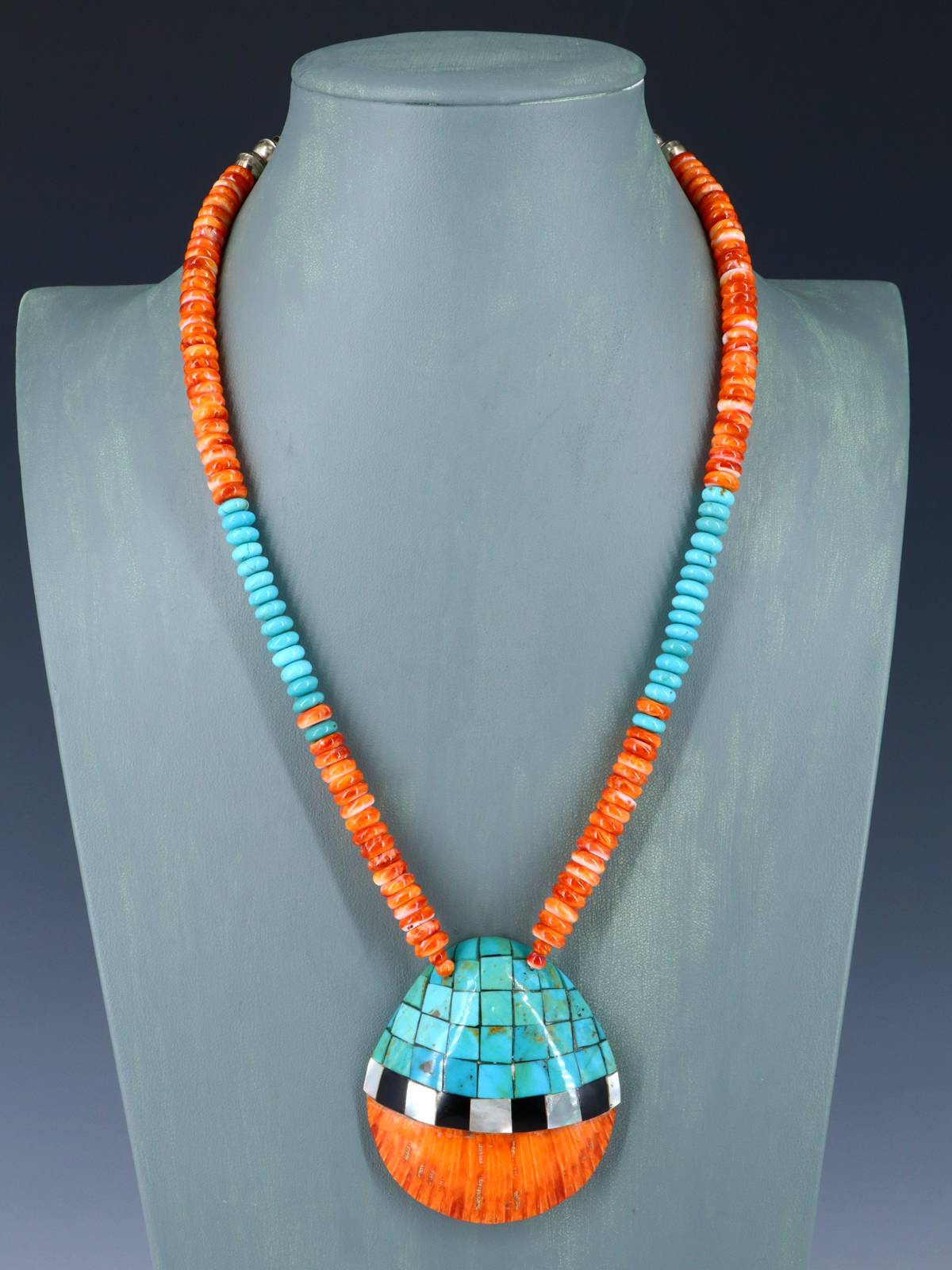 Santo Domingo Spiny Oyster Mosaic Shell Necklace