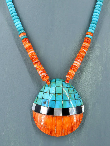 Santo Domingo Spiny Oyster Mosaic Shell Necklace