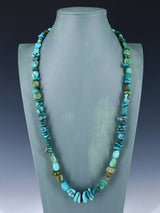 Chunky Native American Single Strand Turquoise Necklace