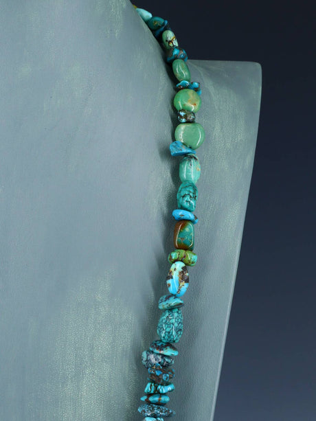 Gros collier amérindien à trois brins Sky Horse Turquoise