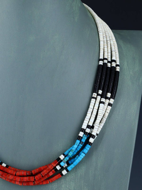 Santo Domingo Five Strand White Shell Necklace