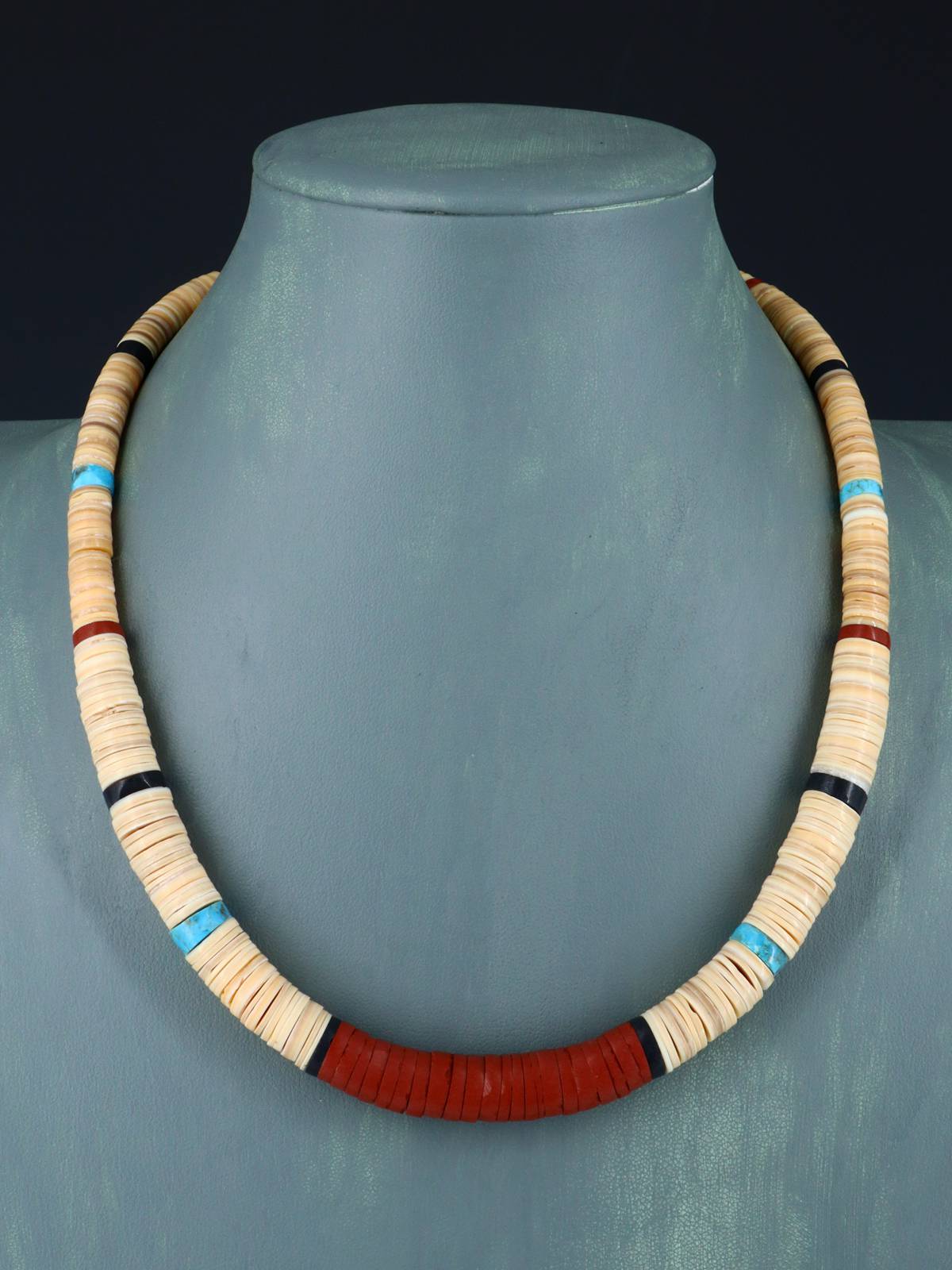 Santo Domingo Shell Jet and Turquoise Necklace