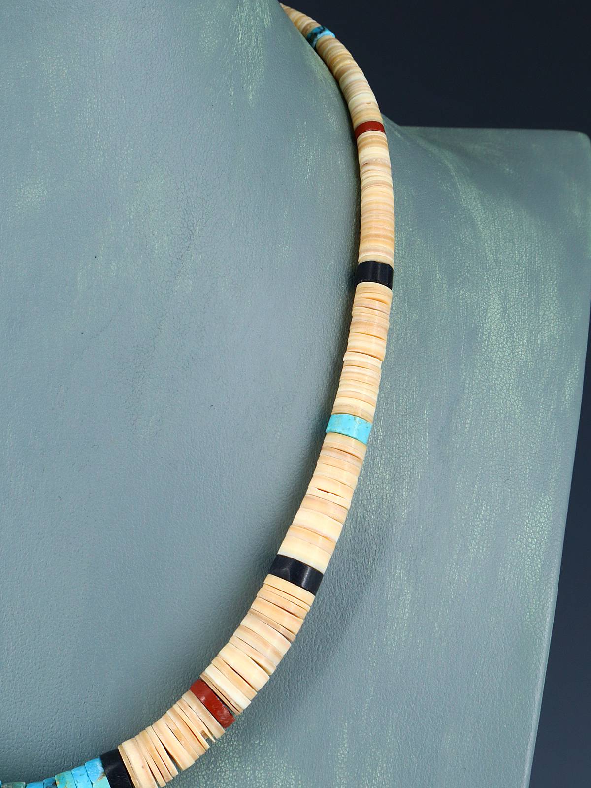 Santo Domingo Shell Jet and Turquoise Necklace