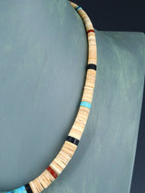 Santo Domingo Shell Jet and Turquoise Necklace