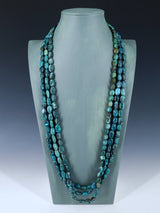 Native American Skyhorse Turquoise Triple Strand Necklace